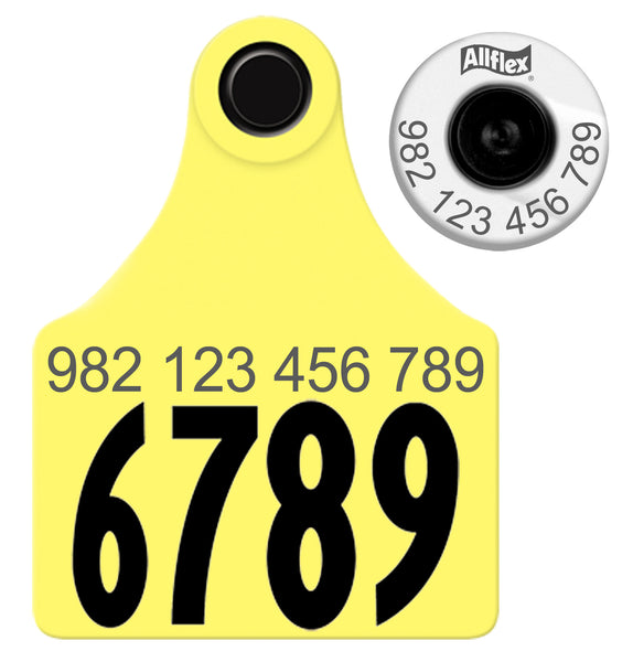 Allflex USDA Large HDX Matched Pair Set Layout 1 Yellow