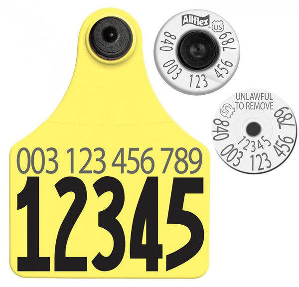 Allflex Allflex USDA Large HDX Matched Pair Set Layout 1 - Yellow