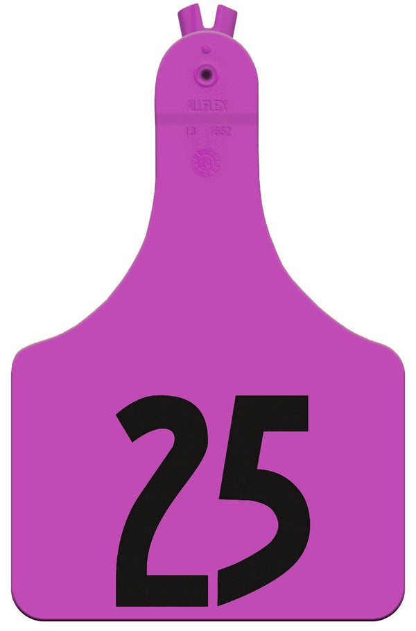 Allflex Pre-Numbered ATAG COW tags in bags of 25- Classic Purple