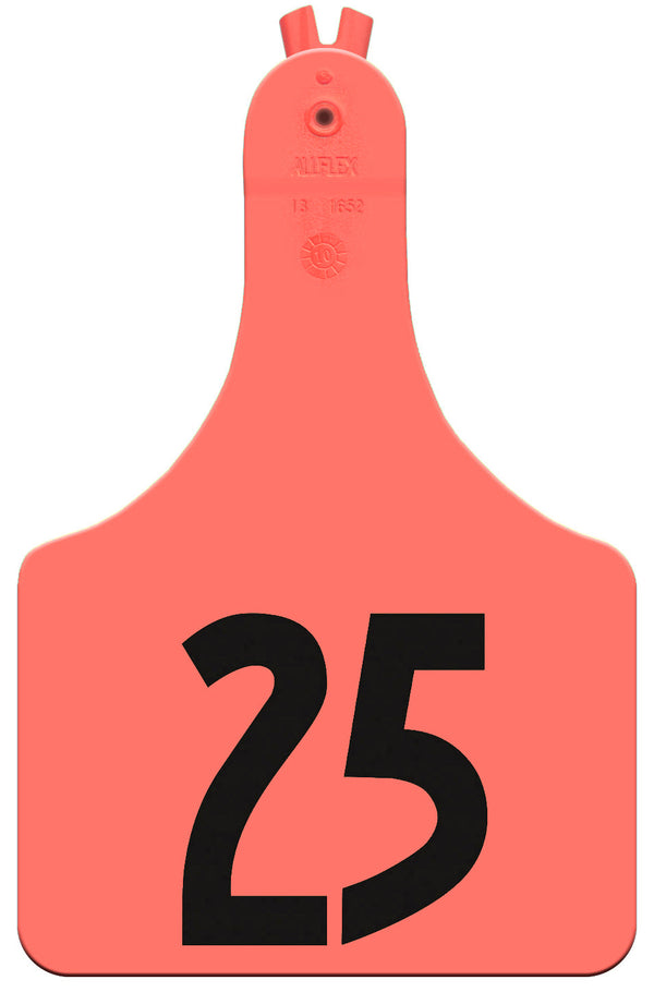 Allflex Pre-Numbered ATAG COW tags in bags of 25- Red