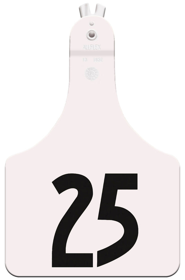 Allflex Pre-Numbered ATAG COW tags in bags of 25- White