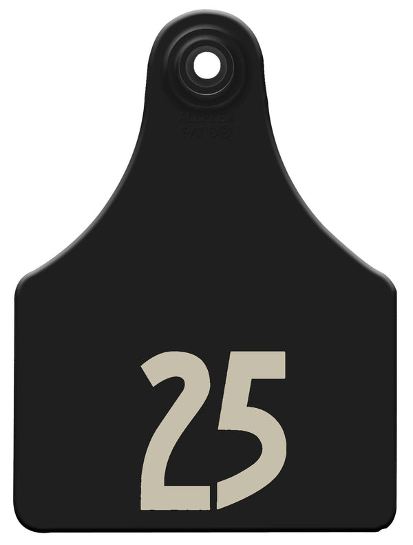 Allflex Pre-Numbered Large tags in bags of 25- Black