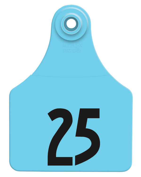 Allflex Pre-Numbered Large tags in bags of 25- Blue