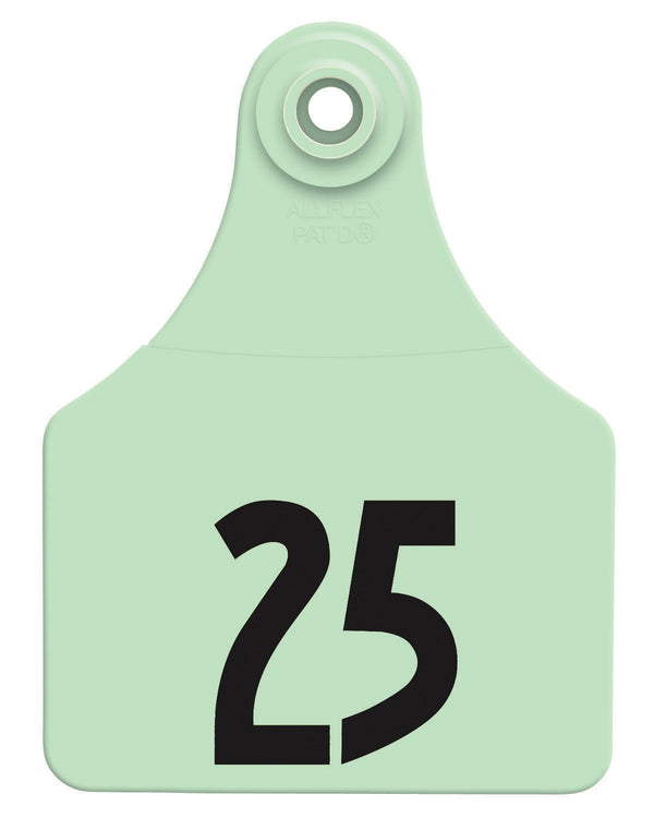 Allflex Pre-Numbered Large tags in bags of 25- Green