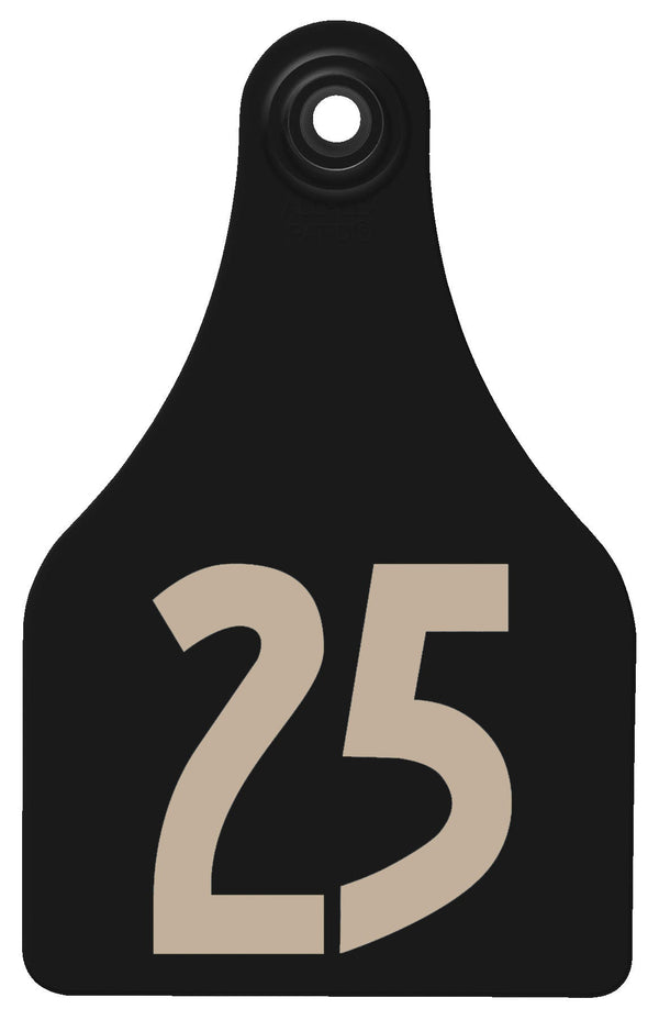 Allflex Pre-Numbered Super Maxi tags in bags of 25- Black
