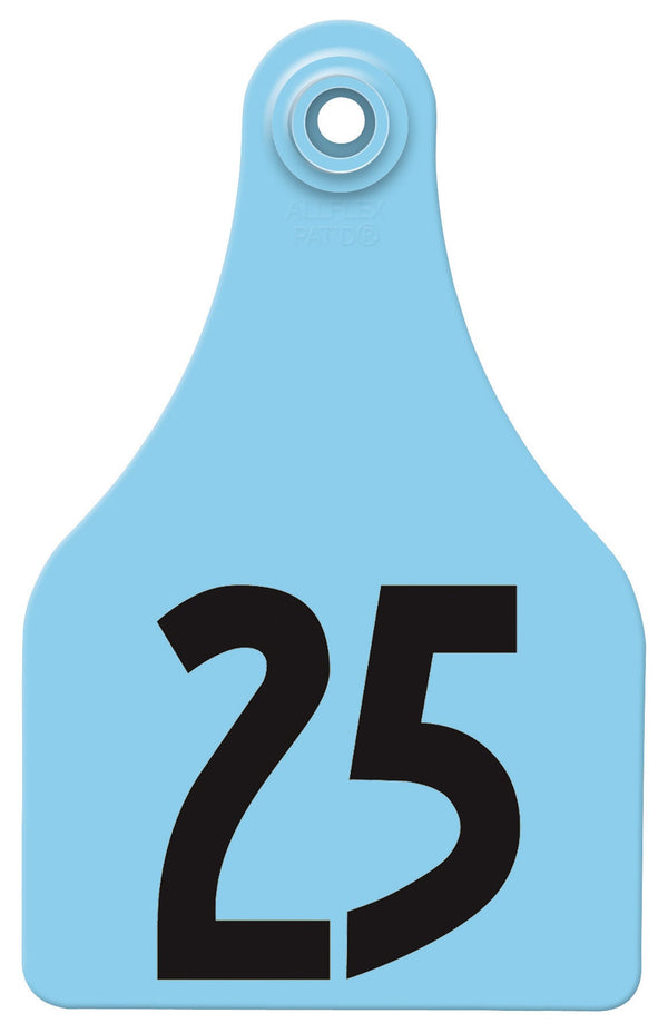 Allflex Pre-Numbered Super Maxi tags in bags of 25- Blue